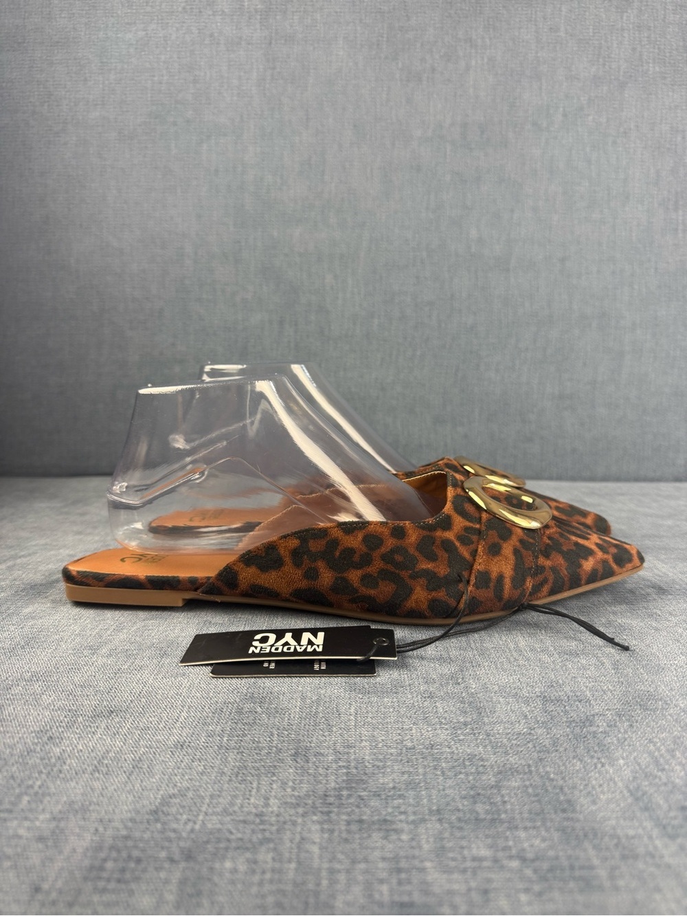 Madden NYC Womens Leopard Pointed Toe Slip On Mules Shoes SZ 10 New Coquette